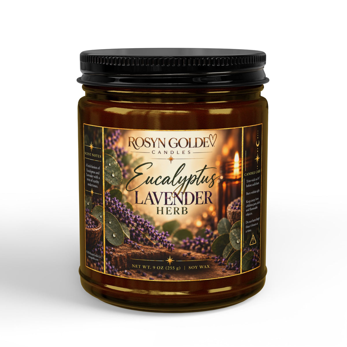 Rosyn Golde Eucalyptus Lavender Soy Candle