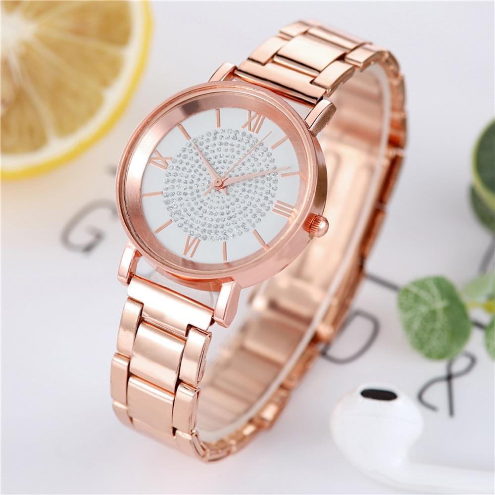 STEVVEX Rose Gold Watch with Mineral Crystal Lens