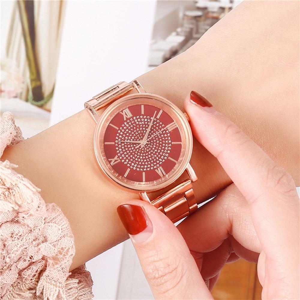 STEVVEX Rose Gold Watch with Mineral Crystal Lens