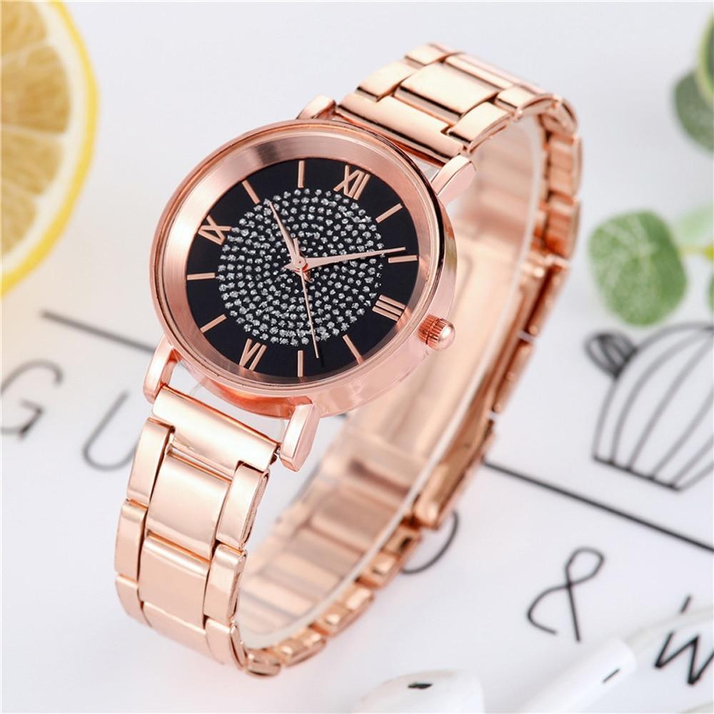 STEVVEX Rose Gold Watch with Mineral Crystal Lens