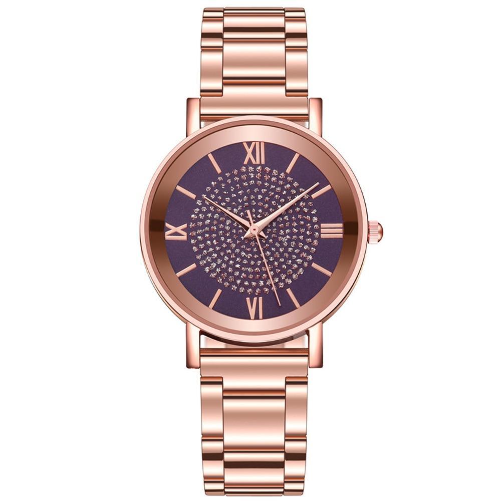 STEVVEX Rose Gold Watch with Mineral Crystal Lens