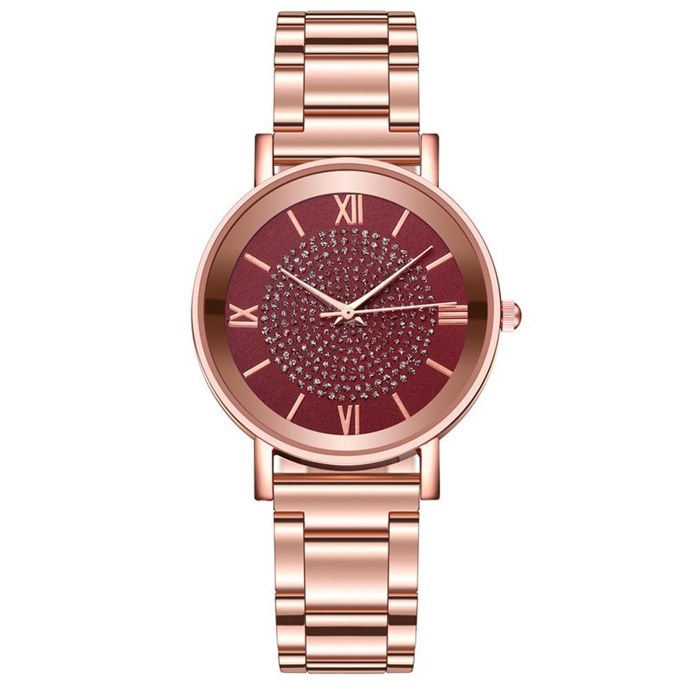 STEVVEX Rose Gold Watch with Mineral Crystal Lens
