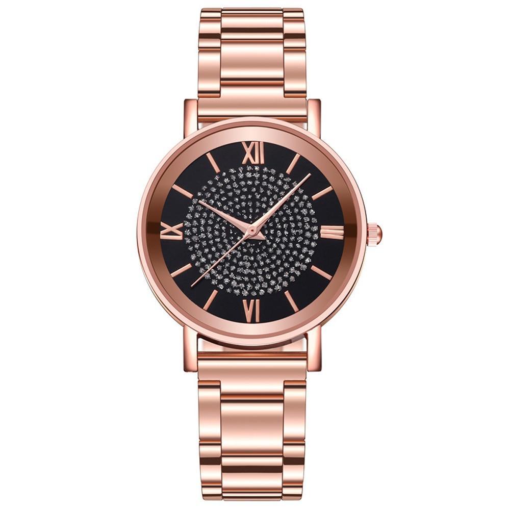STEVVEX Rose Gold Watch with Mineral Crystal Lens