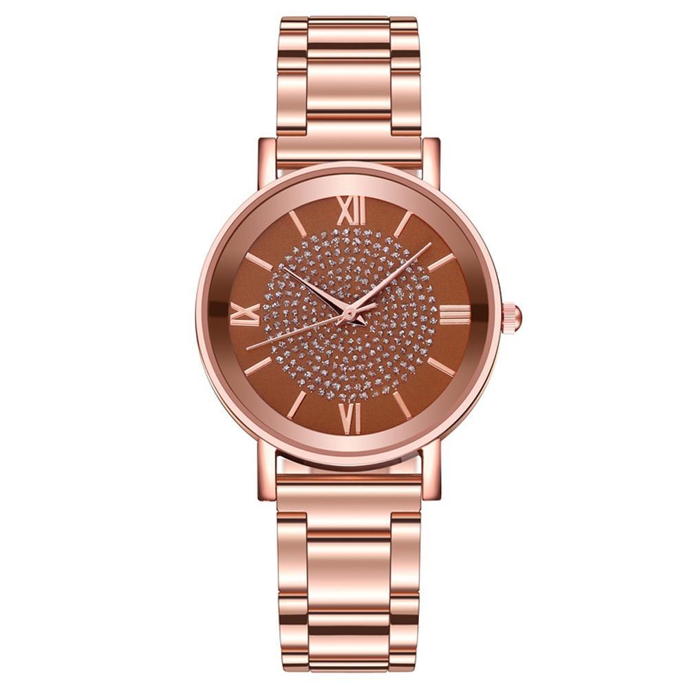 STEVVEX Rose Gold Watch with Mineral Crystal Lens