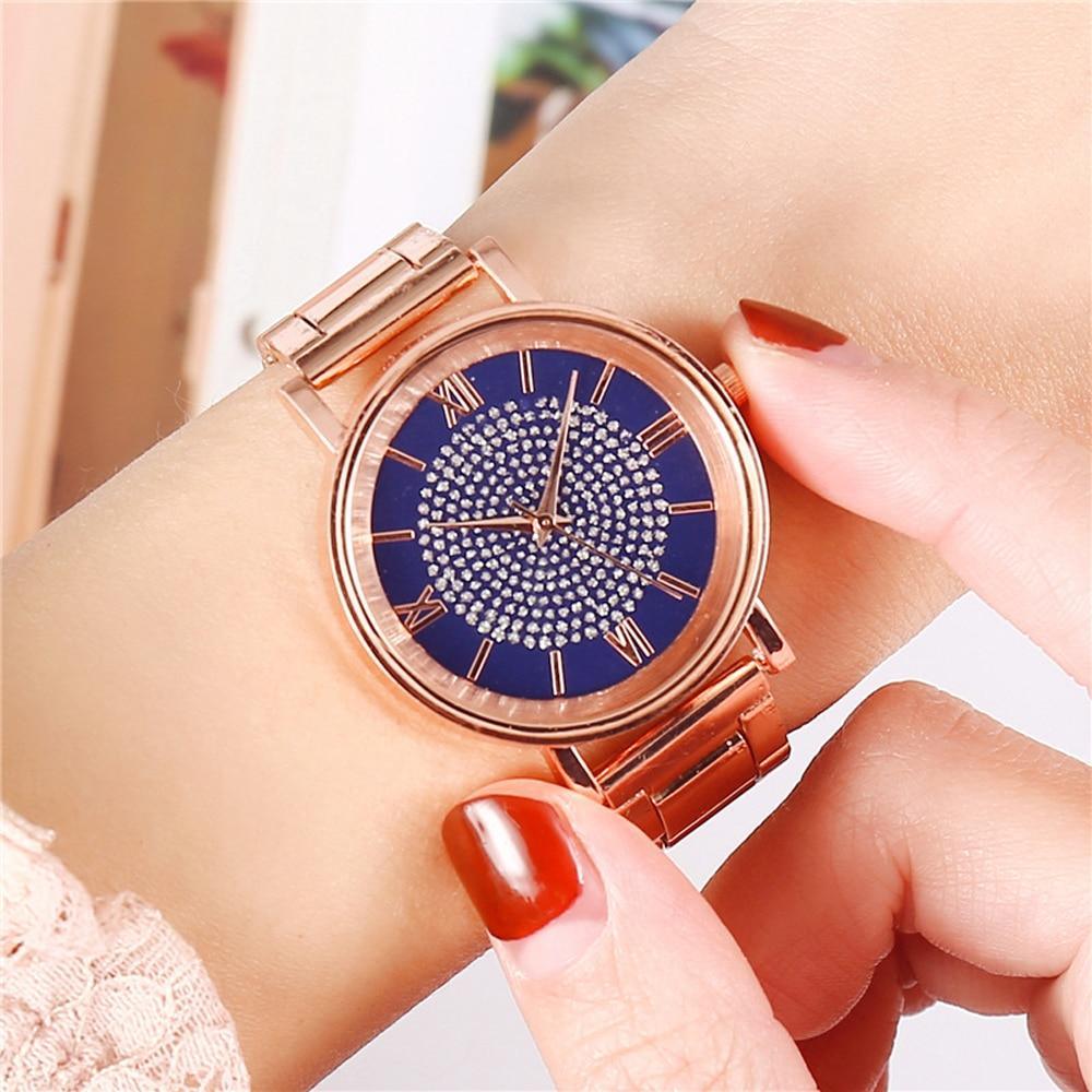 STEVVEX Rose Gold Watch with Mineral Crystal Lens
