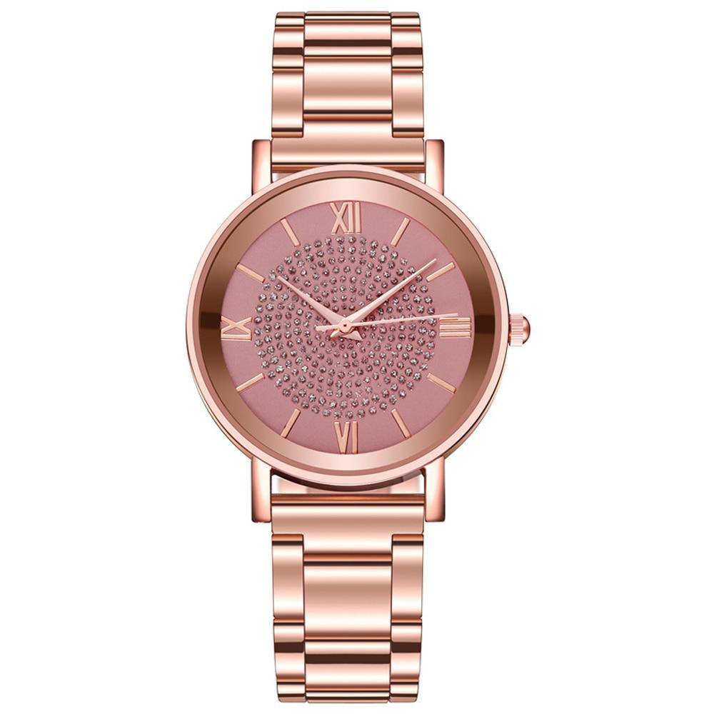 STEVVEX Rose Gold Watch with Mineral Crystal Lens