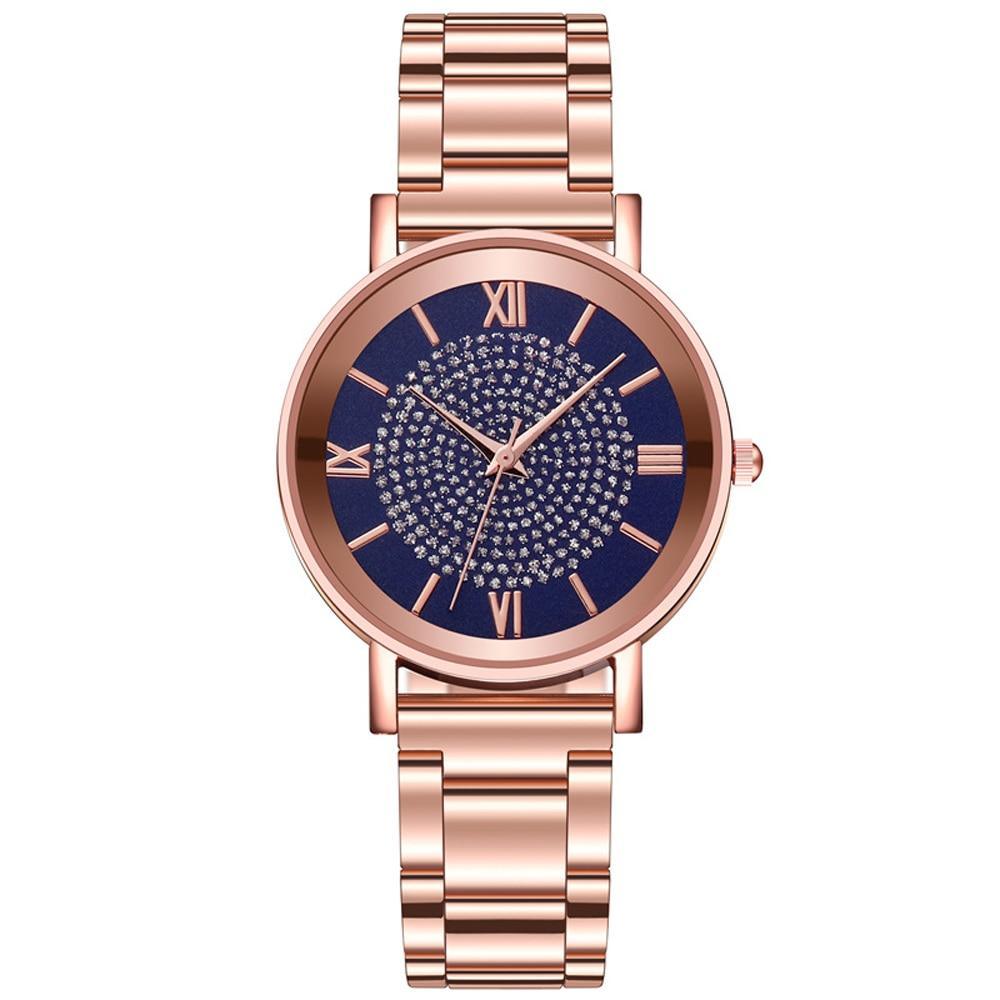 STEVVEX Rose Gold Watch with Mineral Crystal Lens