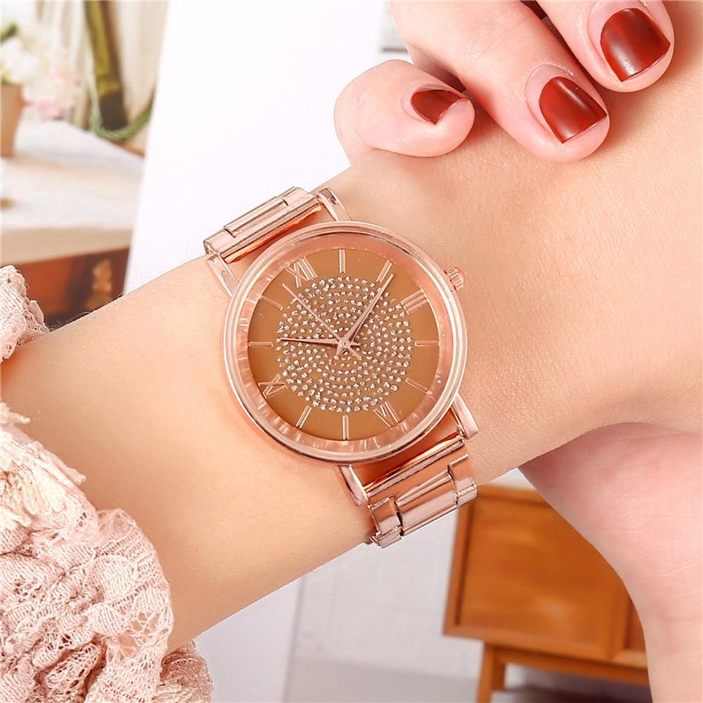 STEVVEX Rose Gold Watch with Mineral Crystal Lens