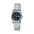 Casio Women’s Black Dial Analog Watch with Day-Date Steel Bracelet - LTP-V006D-1BUDF