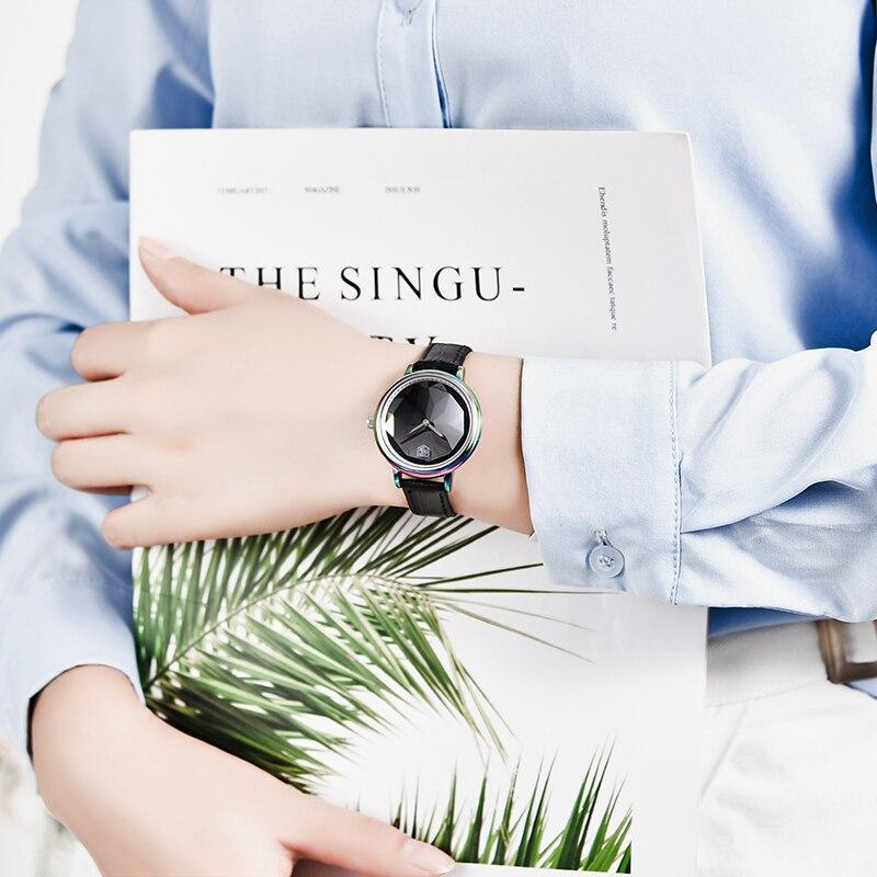Benyar Prism Dial Leather Watch