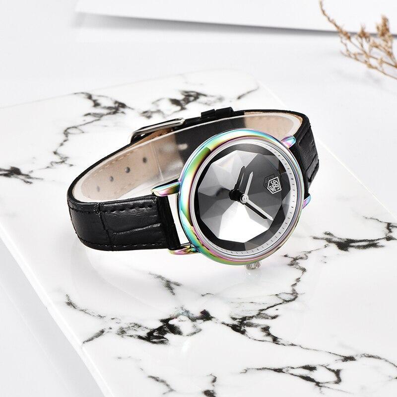 Benyar Prism Dial Leather Watch