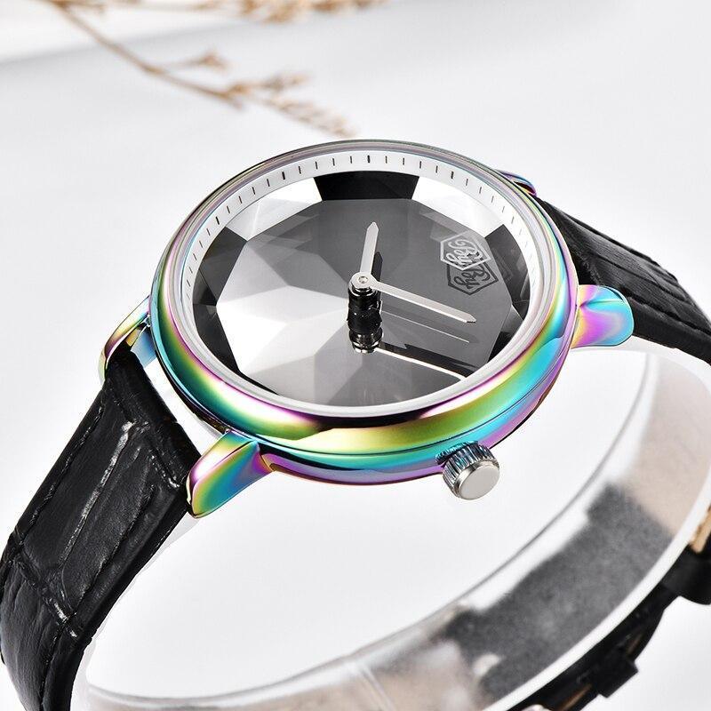 Benyar Prism Dial Leather Watch