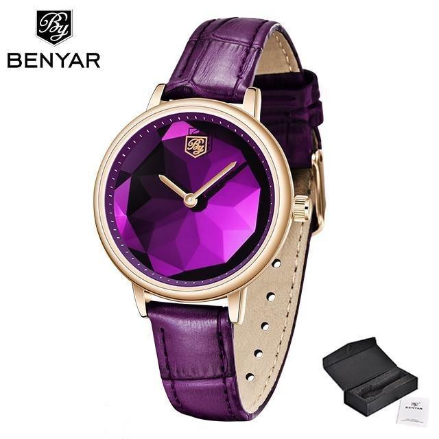 Benyar Prism Dial Leather Watch