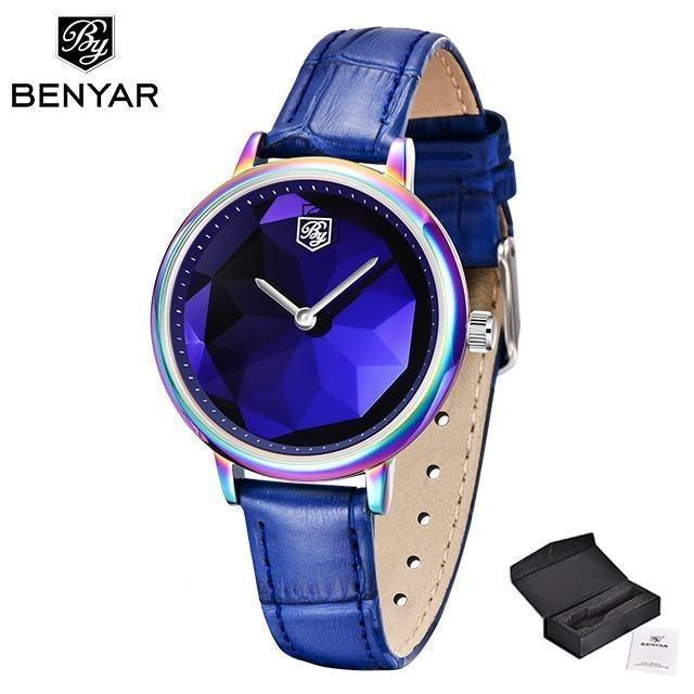 Benyar Prism Dial Leather Watch