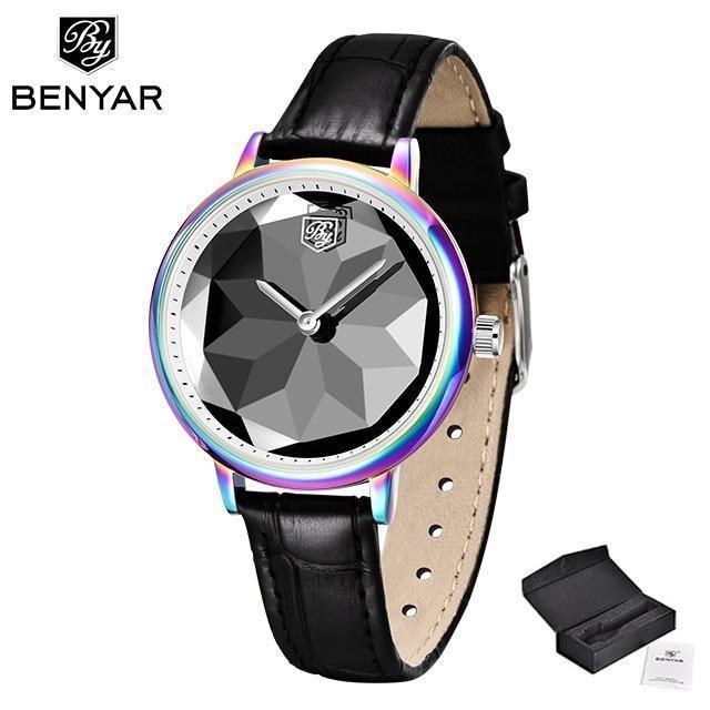 Benyar Prism Dial Leather Watch