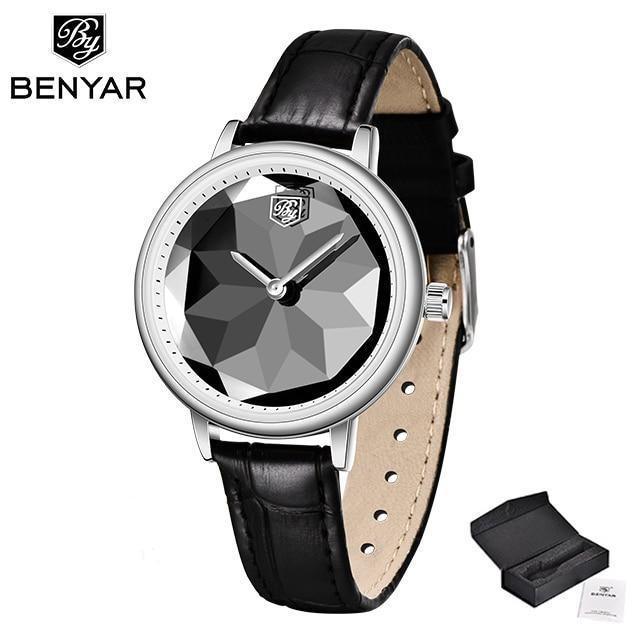 Benyar Prism Dial Leather Watch