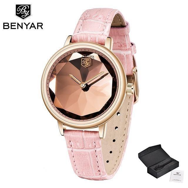Benyar Prism Dial Leather Watch