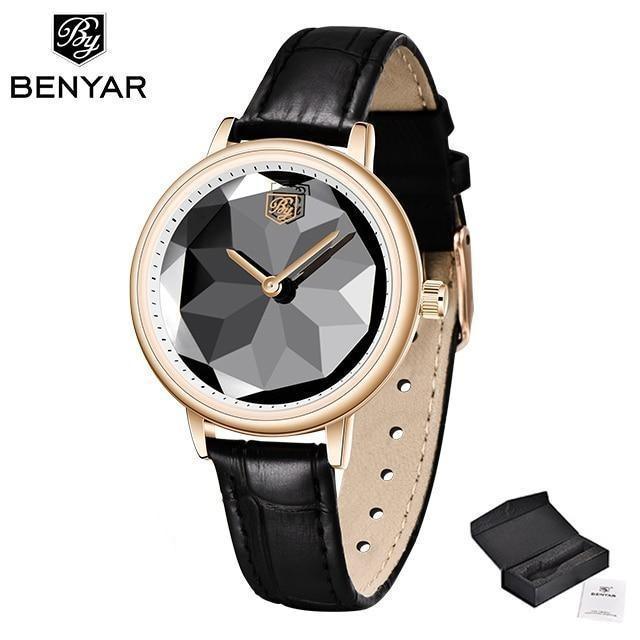 Benyar Prism Dial Leather Watch