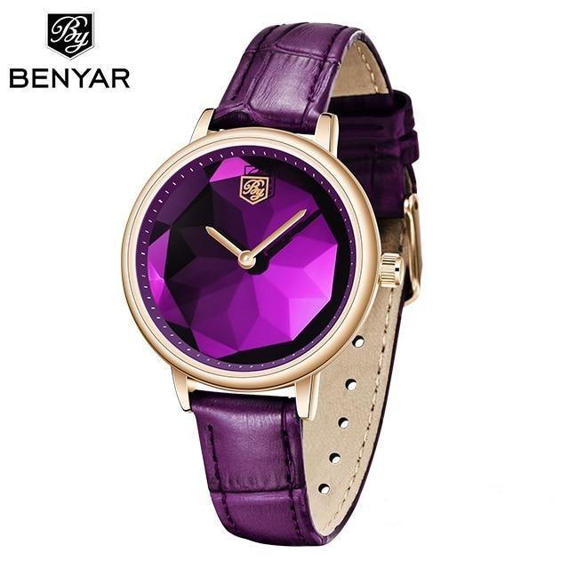 Benyar Prism Dial Leather Watch