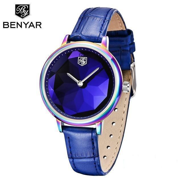 Benyar Prism Dial Leather Watch