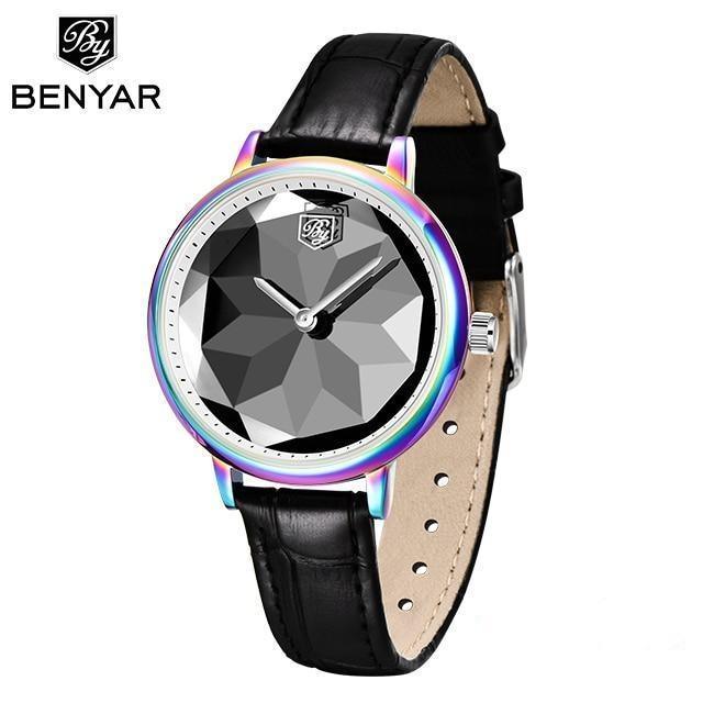 Benyar Prism Dial Leather Watch