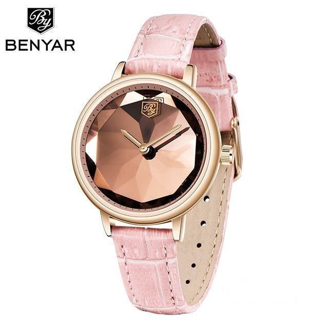Benyar Prism Dial Leather Watch