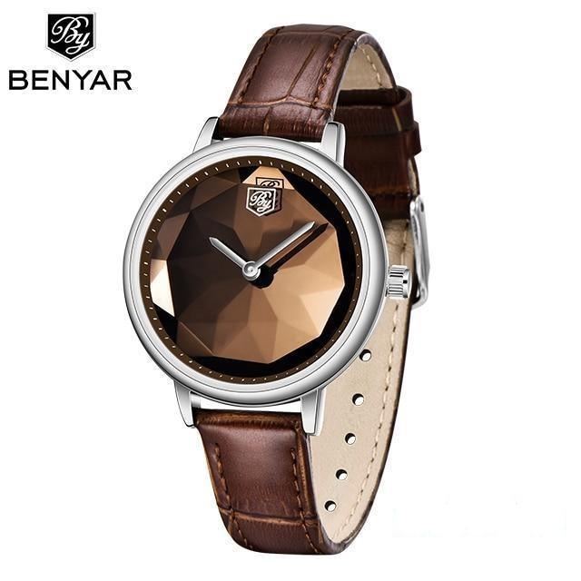 Benyar Prism Dial Leather Watch