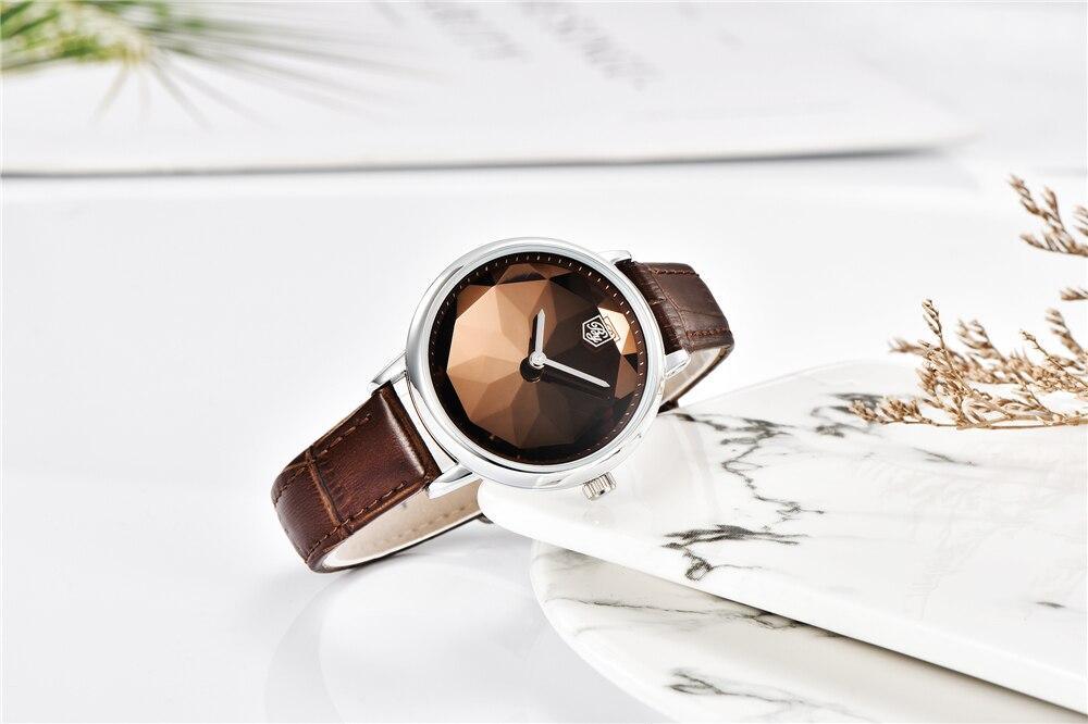 Benyar Prism Dial Leather Watch