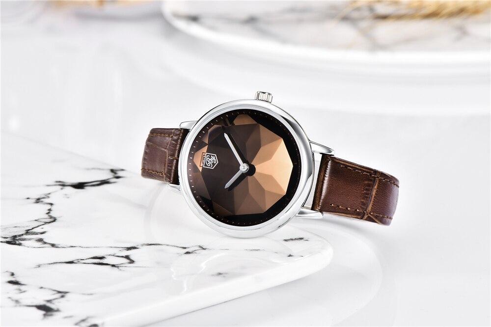 Benyar Prism Dial Leather Watch
